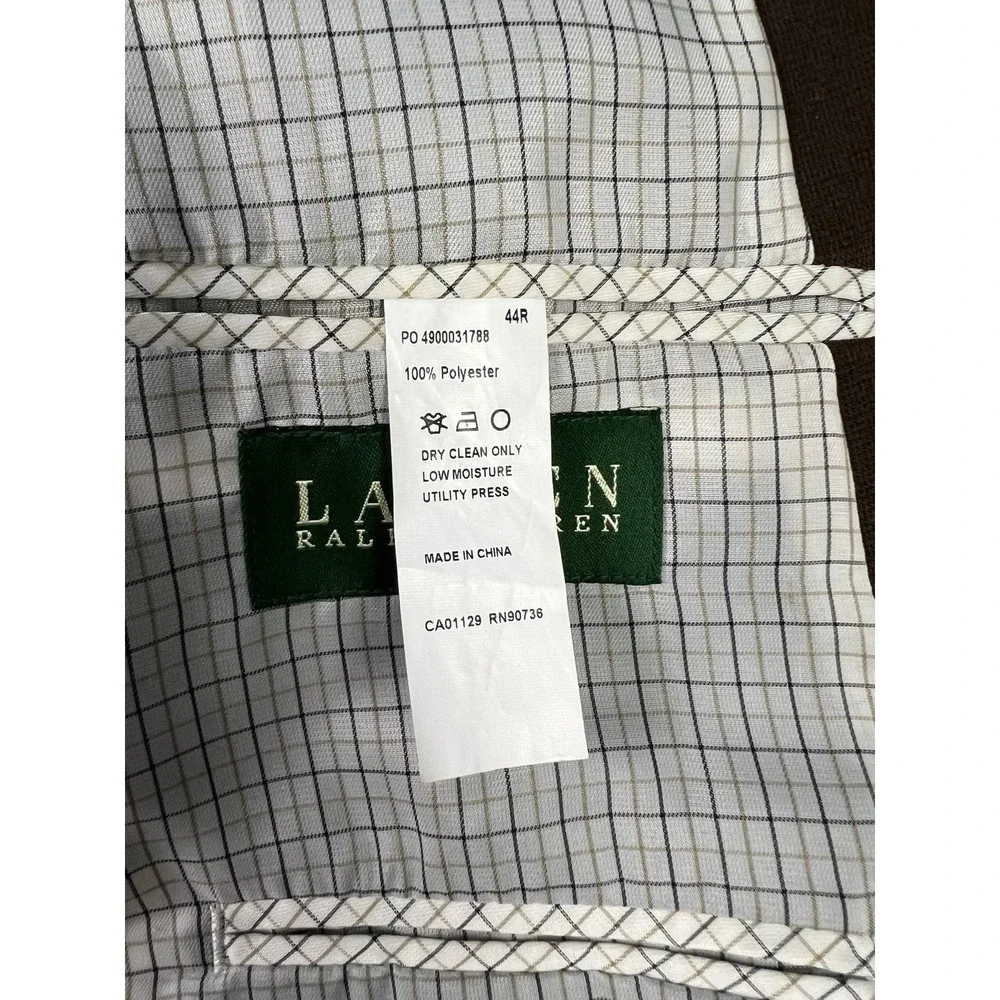 Lauren Ralph Lauren Blazer Womens 44R Brown Polyester 2 Button Front‎